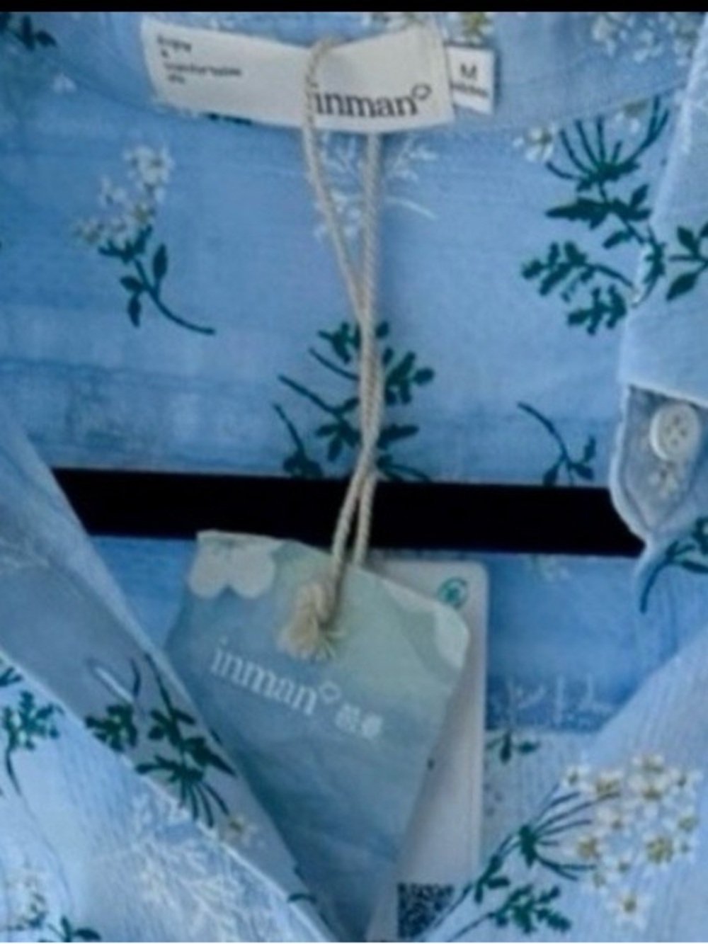 INMAN BLUE FLORAL LONG SLEEVE SHIRT - Picture 4 of 5